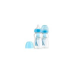Dr Brown's Options+ Anti-Colic Wide Neck Baby Bottles 270ml Blue Twin Pack