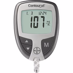 CONTOUR XT BLOOD GLUCOSE METER,WITH TEST STRIPS,LANCING,MICROLET,POUCH