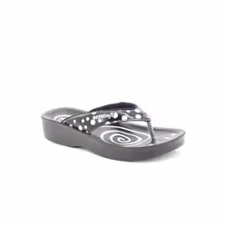 Aerosoft Polka Dot Ladies Orthopaedic Flip Flop - Ladies UK 3 / 36, Black