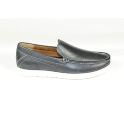 Front Dino Men's Leather Comfort style Formal Dress Slip On Casual Loafer Shoes - UK Size 11, Navy