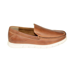 Front Dino Men's Leather Comfort style Formal Dress Slip On Casual Loafer Shoes - UK Size 11, Tan
