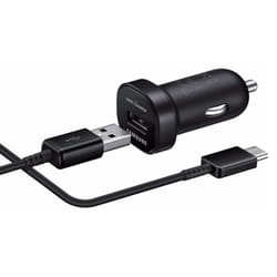 Samsung Car Adaptive Fast Head Plug Charger And USB Type C Cable In Black - Samsung Car Head Charger EP-LN930 & USB-C Cable EP-DG950CBE