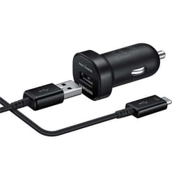 Samsung Black In Car Adaptive Fast Charger Head Plug and Micro USB Cable - Samsung Plug Head EP-LN930 And ECB-DU5ABE Micro USB Cable Black