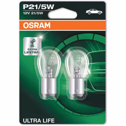 OSRAM ULTRA LIFE P21/5W halogen signal lamp, brake light, rear fog light, 7528ULT-02B, 12 V passenger car, double blister (2  ...