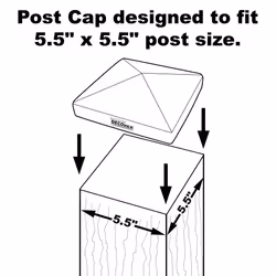 5.5 x 5.5 Solid Copper Pyramid Post Cap for True/Actual 5.5 x 5.5 Wood Posts (Works ONLY with Actual 5.5 x 5.5 Posts. Will NOT Work with Actual 6 x 6