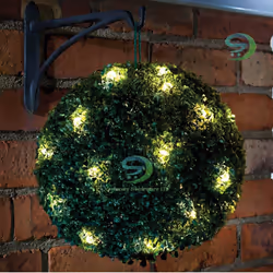 2x Topiary Ball Garden Lights Boxwood Hanging 20 Led Solar Powered