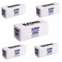 5 X Ilford DELTA 3200 Professional Black and White Print Film 120 6 cm ISO 3200 1921535