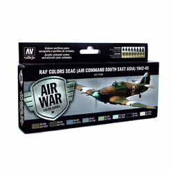 Vallejo RAF Colors SEAC (Air Command South East Asia) 1942-1945 'Air War Color Series' Model Paint Kit