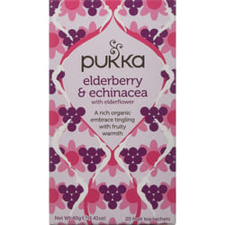 Pukka Elderberry & Echinacea, Organic Herbal Fruit Tea (4 Pack, 80 Tea Bags)