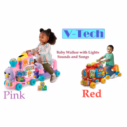 VTech Baby 4-in-1 Alphabet Train, Baby Walker - Pink