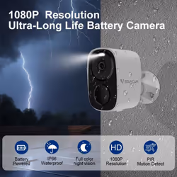Wireless Wifi Camera CCTV Security Camera Outdoor Full HD 1080P Audio IP Camera With 5000mAh Rechargeable Battery Camera - 1080P Camera