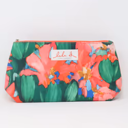 Clinique Lulu Dk Floral Print Cosmetic Bag / New