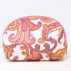 Clinique Pink And Pruple Boho Print Cosmetic Bag / New