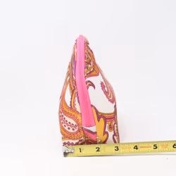 Clinique Pink And Pruple Boho Print Cosmetic Bag  / New