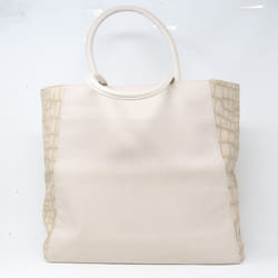 Estee Lauder Beige Faux Crocodile Print Tote Bag  / New