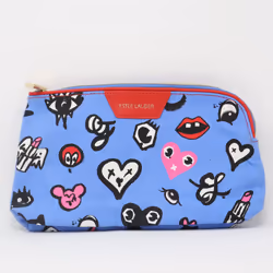Estee Lauder Blue Denim-Like Printed Cosmetic Bag / New