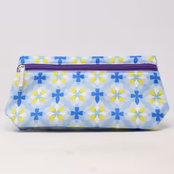 Clinique Blue Flower Print Cosmetic Bag / New