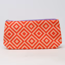 Clinique Red And Pink Square Print Cosmetic Bag / New