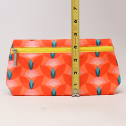 Clinique Orange/Pink Printed Cosmetic Bag  / New