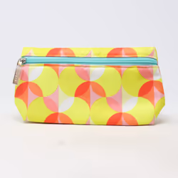 Clinique Yellow/Pink Patterned Cosmetic Bag  / New
