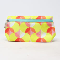Clinique Yellow/Pink Patterned Cosmetic Bag  / New