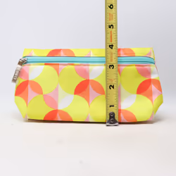 Clinique Yellow/Pink Patterned Cosmetic Bag  / New