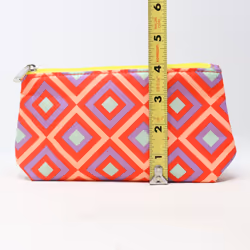 Clinique Multi-Color Geo Print Cosmetic Bag  / New