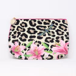 Estee Lauder Plush Textured Animal Print Cosmetic Bag / New