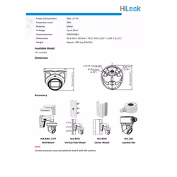 Hikvision CCTV Camera 2 MP Hilook 1080p Turret AOC MIC 2.8 MM White THC-T120-MS