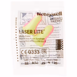 Honeywell Howard Leight 3301105 Individually Wrapped Laser-Lite Single Use Uncorded Earplugs, SNR 35 (Box of 200 pairs) Yellow/Pink