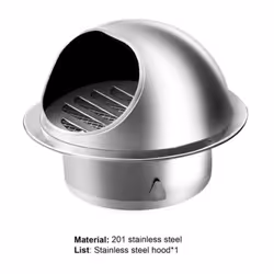 Strong Air Vent Cover Thickened 201 Stainless Steel Round Ventilation Ducting - as the picture, 80mm