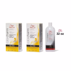 32oz) Wella Color Charm Haircolor 5G Light Golden Brown - 5G + 5G+Developer (Vol. 20