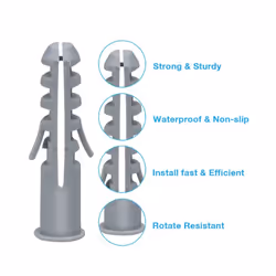 52 x Plasplugs Assorted Wall Raw Fixings for Concrete & Plasterboard