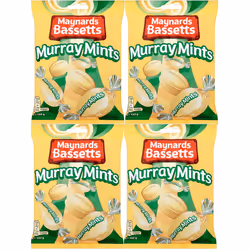 Maynards Bassetts Murray Mints Sweets Bag (193g per pack) Pack of 4