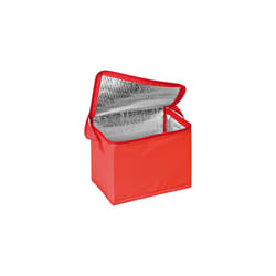 Thermal Insulated Portable Cool Canvas Stripe Lunch Picnic Totes Carry Case Bag (Large, Red)