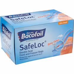 Bacofoil Safelock 1L Double Seal Easy Open Food & Freezer 108 Bags