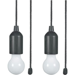 2 LED Pull Cord Hanging Lights Portable For Garages Sheds Tents Battery Powered