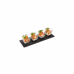 Slate Snack Dips Glasses Tray Appetizer Tapas Serving Dishes Set