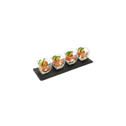 Slate Snack Dips Glasses Tray Appetizer Tapas Serving Dishes Set