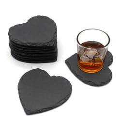Slate Heart Coasters Tea Coffee Table Mat 11cm - 8pcs