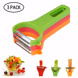 Magic Trio Vegetable Fruit Peeler Longer Handle With 3 Different Blades