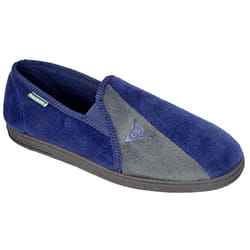 Mens Famous Dunlop WINSTON II Slippers with Super Comfort Cushioned Insock - Navy Blue/Grey, UK 11 / EU 46 / US 12