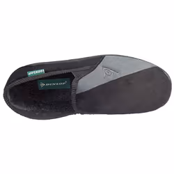 Mens Famous Dunlop WINSTON II Slippers with Super Comfort Cushioned Insock - Black/Grey, UK 11 / EU 46 / US 12