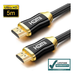 Premium Braided HDMI Cable High Speed HDTV Full HD 1080p 3D TV PS3 PS4 PS5 XBOX - 5 m
