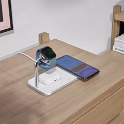 ZENS Dual+Watch Aluminium Wireless Charger – White - Additional view 5