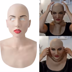 Full Latex Mask For Halloween Cosplay With Neck Full Head Creepy Wrinkled Woman Face Mask Latex Mask Cosplay Party Props Mask ...