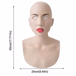 Full Latex Mask For Halloween Cosplay With Neck Full Head Creepy Wrinkled Woman Face Mask Latex Mask Cosplay Party Props Masks