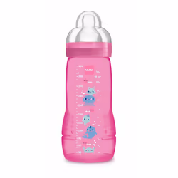 Easy Active Baby Bottle, Easy-to-Grip Ergonomic Bottle, Large Learning Bottle, MAM No. 3 Silicone Teat and Leak-Proof Lid, 4+ ...