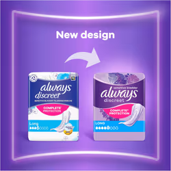 Always Discreet Incontinence Pads Long, 80 Pads (4 x 20 Pieces) Monthly Pack, Discreet Protection & High Absorbency, Od