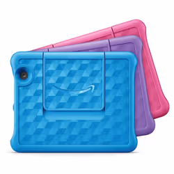 Fire HD 8 Kids tablet | for ages 3-7 | 8" HD display, 32 GB | Pink Kid-Proof Case - Blue, Fire HD 8 Kids tablet